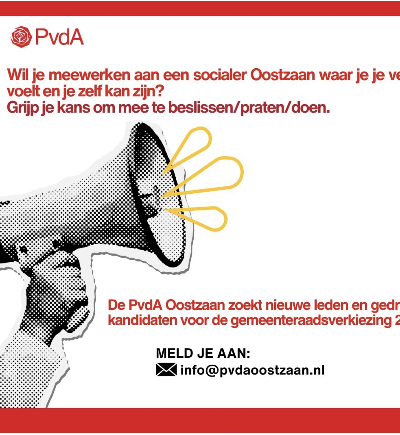 PvdA Oostzaan zoekt versterking.